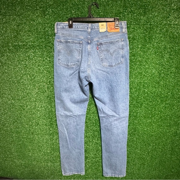 Light Blue Straight Jeans with Distressed Details levi 501 - Picture 5 of 6